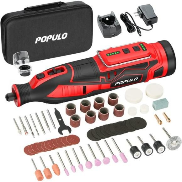 12V Cordless Rotary Tool Kit, 2.0Ah Battery, 5 Speed Adjustment, 115 Accessories - Picture 1 of 6